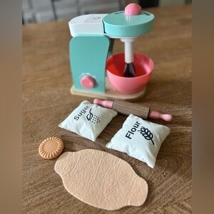 Wooden Mixer with Rolling Pin and Ingredients